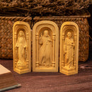 Mini Altar de Oração Católico - Esculpido à Mão