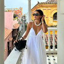 Vestido Liz Midi Recorte Abaixo do Busto