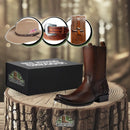 Kit Bota Maverick 2.0 Masculino de Couro Legítimo + 3 BRINDES: Cinto, Chapéu e Carteira