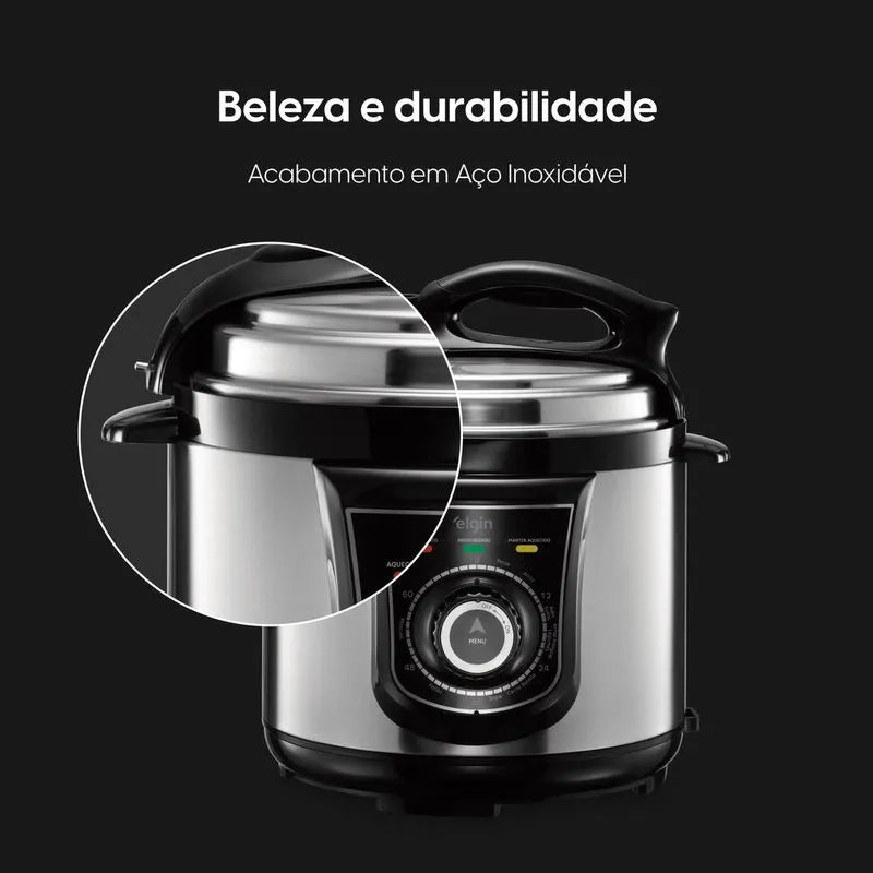 (PAGUE 1 LEVE 2) Panela de Pressão Elétrica 10 Funções – 840W | Segurança e Rapidez + BRINDE: Kit Utensílios