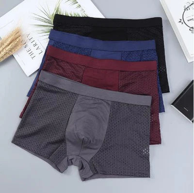(8 Cuecas Pelo Preço de 4) Cueca Box com Tecido Respirável + Carteira Slim + Relógio All Black