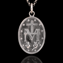 Colar Medalha Milagrosa Virgem Maria em Prata Esterlina