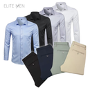 Kit 4 Camisas Ultra tec + 4 Calças Gentleman + Brinde Relogio de Couro
