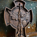 Escultura em Madeira Maciça do Arcanjo Miguel - Esculpido à mão