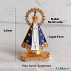 (OFERTA EXCLUSIVA) Imagem Nossa Senhora Aparecida - Dupla Face com Manto de Zircônia