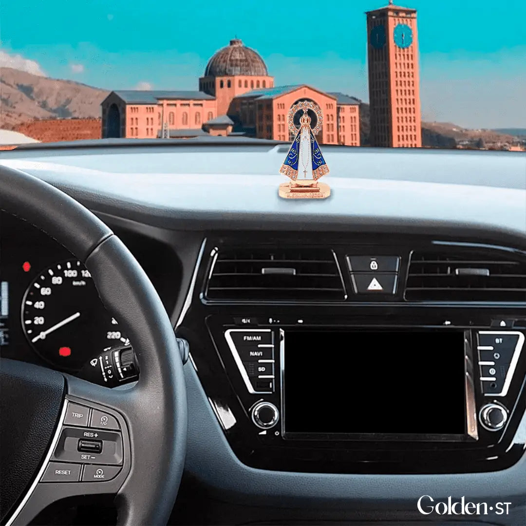 (OFERTA EXCLUSIVA) Imagem Nossa Senhora Aparecida - Dupla Face com Manto de Zircônia