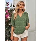 Blusa  Malú Tecido Texturizado Decote V