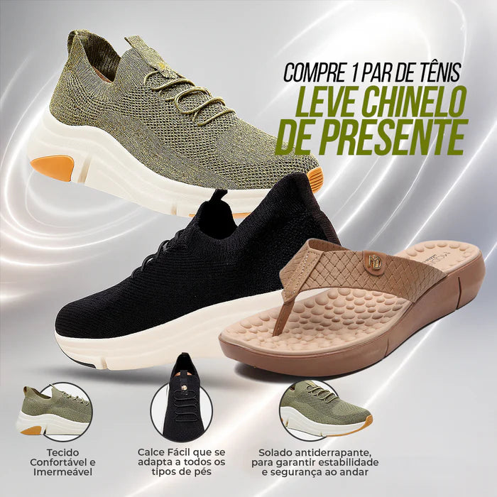 Tênis Ortopédico + Chinelo Massageador - [Envio Nacional]