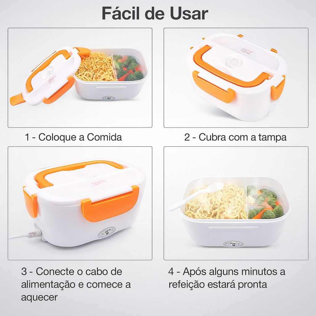 (PAGUE 1 LEVE 2) Marmita Elétrica Portátil 2 em 1 – Aqueça sua comida onde estiver