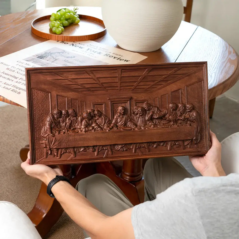 Última Ceia Ícones de Escultura Religiosa Presentes em Madeira Arte de Parede