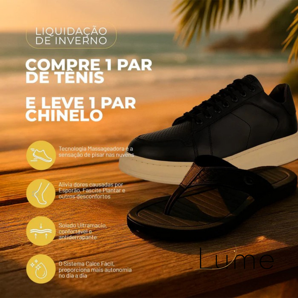 Kit Ferracini Sapatênis Ortopédico + Chinelo Massageador [Envio Nacional]