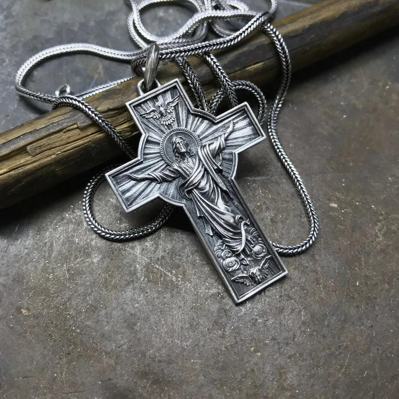Colar Cruz de Ascensão de Jesus – Obrigado Pelo seu Amor e Perdão
