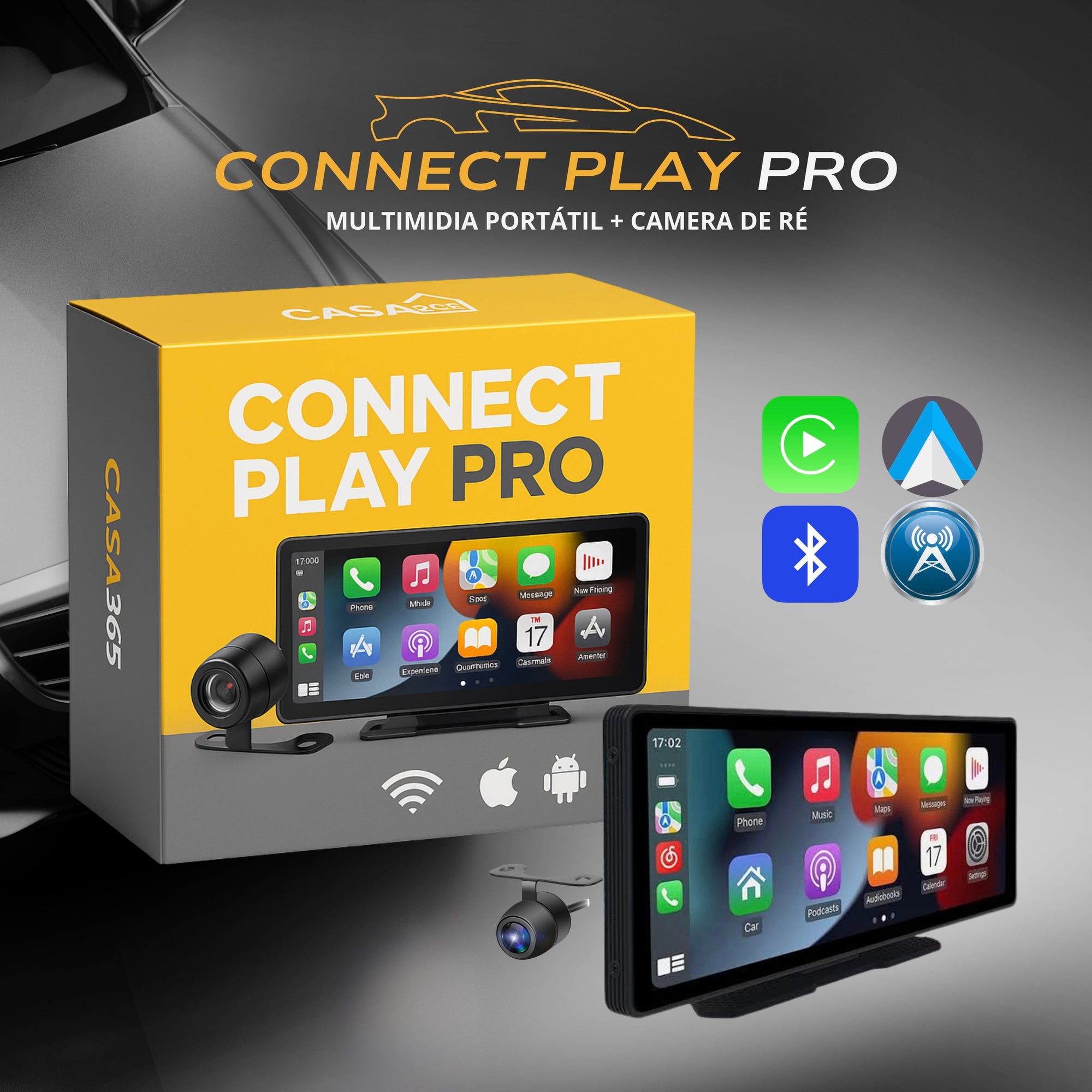 (PAGUE 1 LEVE 2) Connect Play Pro + Brinde – Seu Carro Mais Moderno