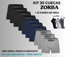 Kit 30 Cuecas Microfibra Sem Costura Original + Brinde 15 Pares de Meia