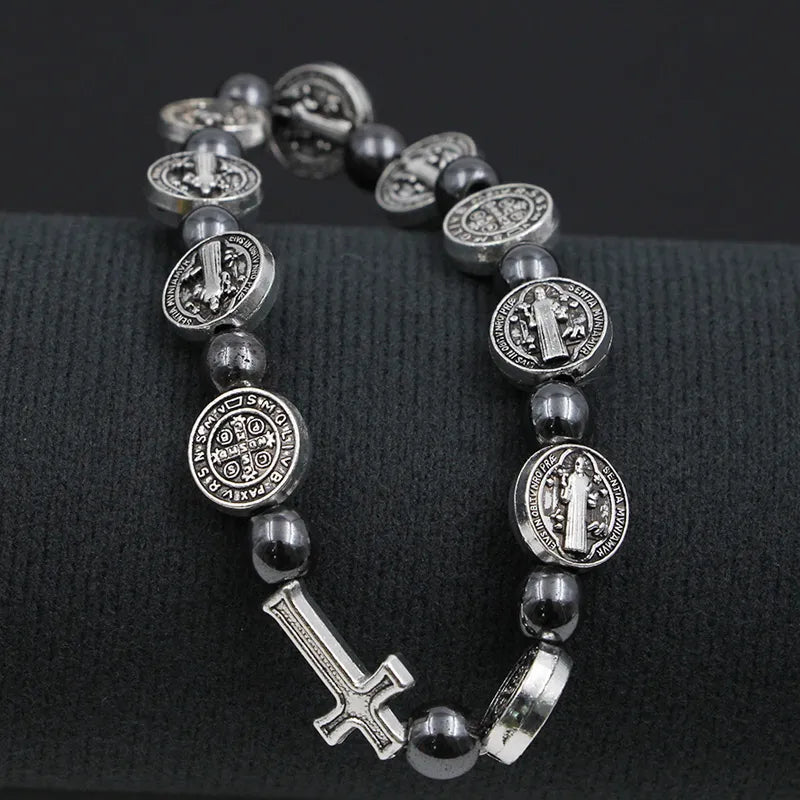 Pulseira de São Bento Devocional Prata