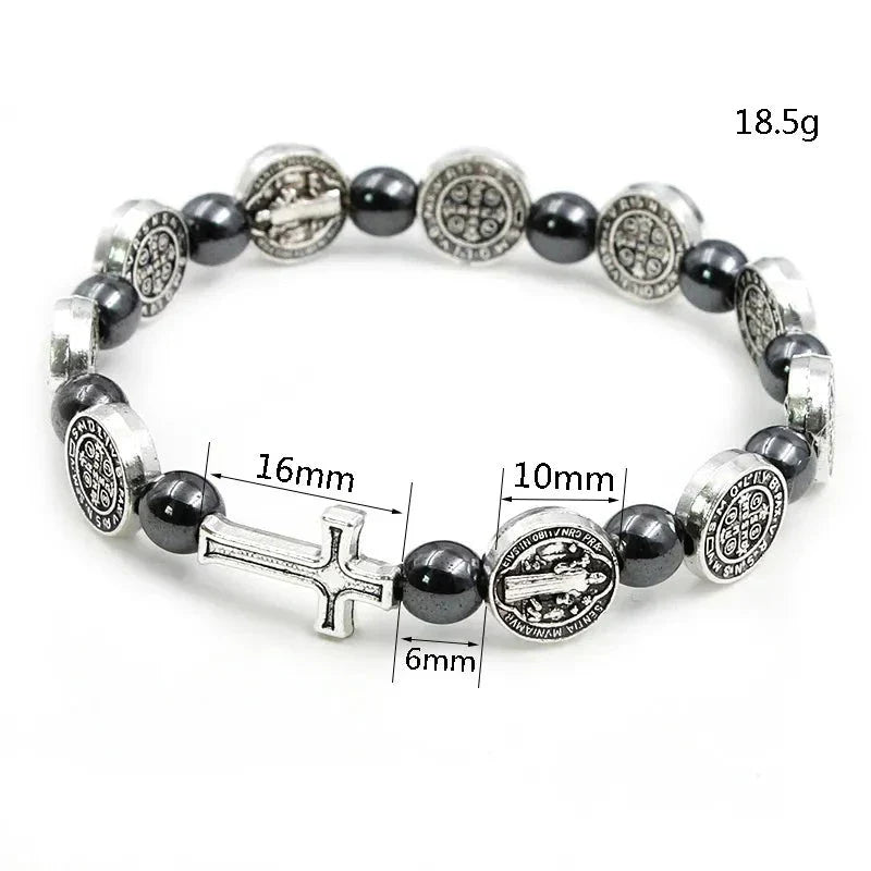 Pulseira de São Bento Devocional Prata