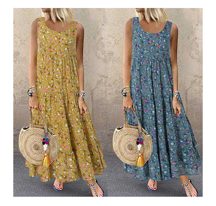 Vestido Flora Longo sem Mangas