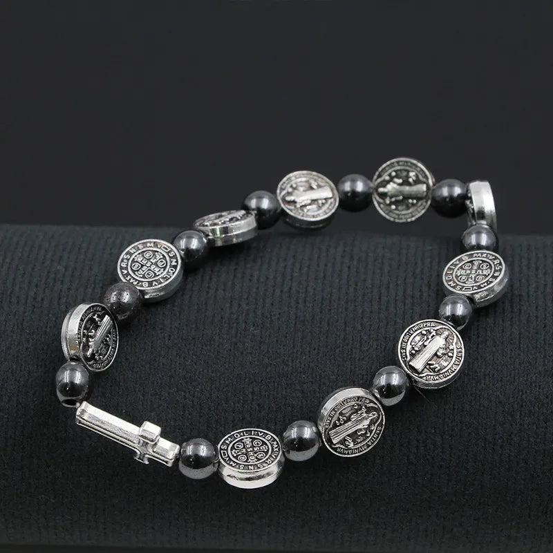 Pulseira de São Bento Devocional Prata