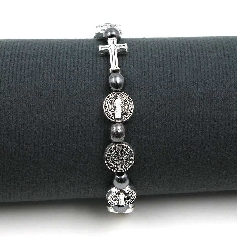 Pulseira de São Bento Devocional Prata