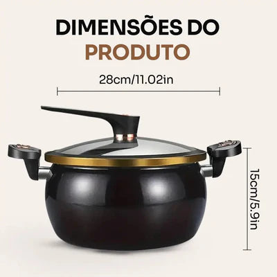 Panela de Micropressão Antiaderente e Antiexplosiva – [Leve 2 Pague 1] + Brinde