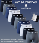 Kit 20 Cuecas Masculina Boxer Microfibras + 15 Pares de Meias