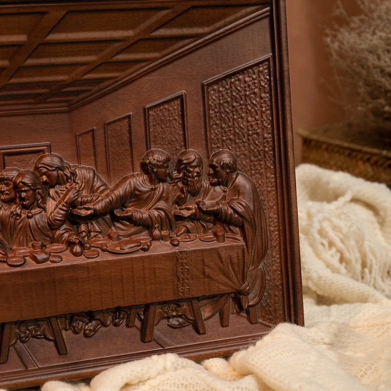 Última Ceia Ícones de Escultura Religiosa Presentes em Madeira Arte de Parede