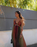 Vestido Veri de Alcinhas Degradê com Pedras abaixo do Busto