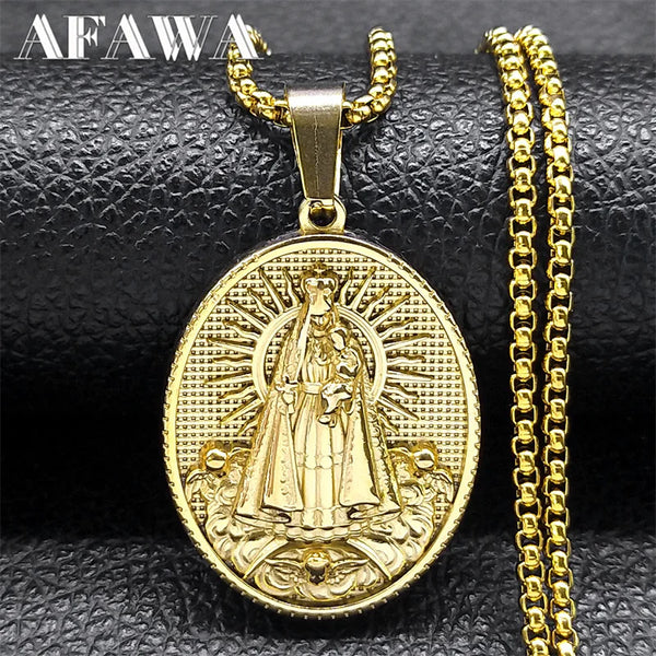 COLAR NOSSA SENHORA - FOLHEADO A OURO + FRETE GRATUITO