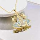 COLAR APARECIDA EM OURO E ZIRCÔNIAS