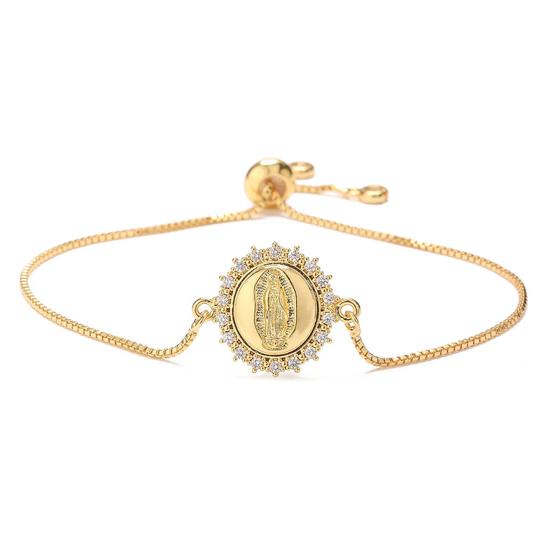 Bracelete Virgem Maria - Folheado a ouro