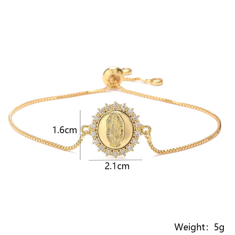 Bracelete Virgem Maria - Folheado a ouro