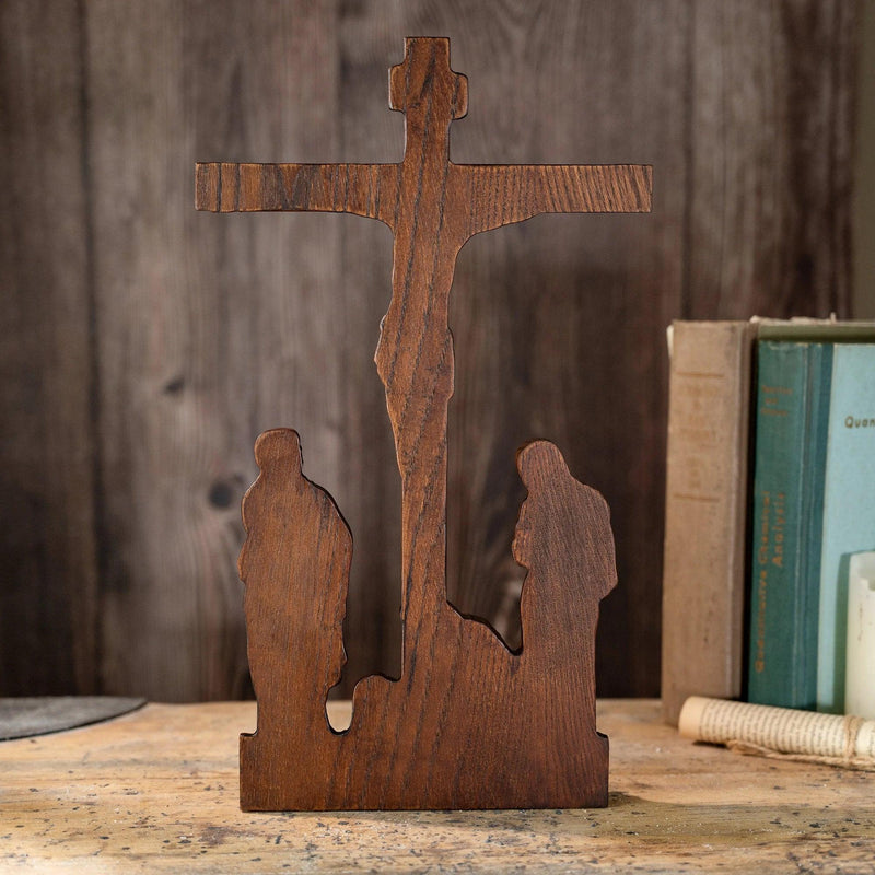 Cruxificação de Jesus Cristo em Madeira Esculpida