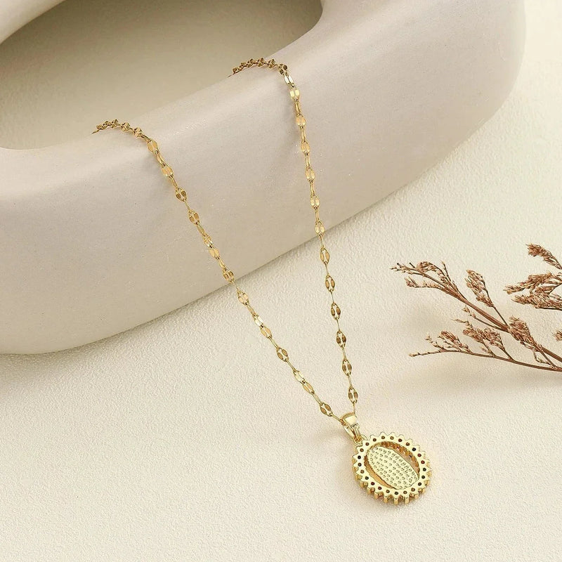 Colar Virgem Maria Feminino de Zircão