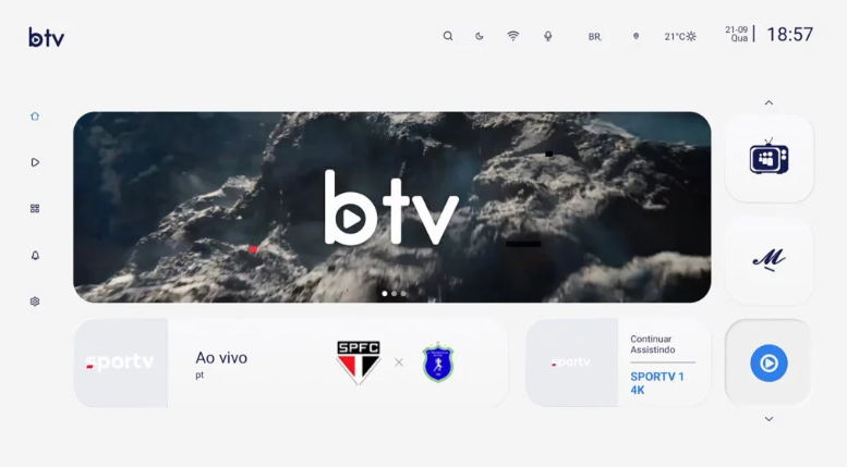 BTV 13 - Multicanais 4k + Controle Remoto (Compre 1 Leve 2)