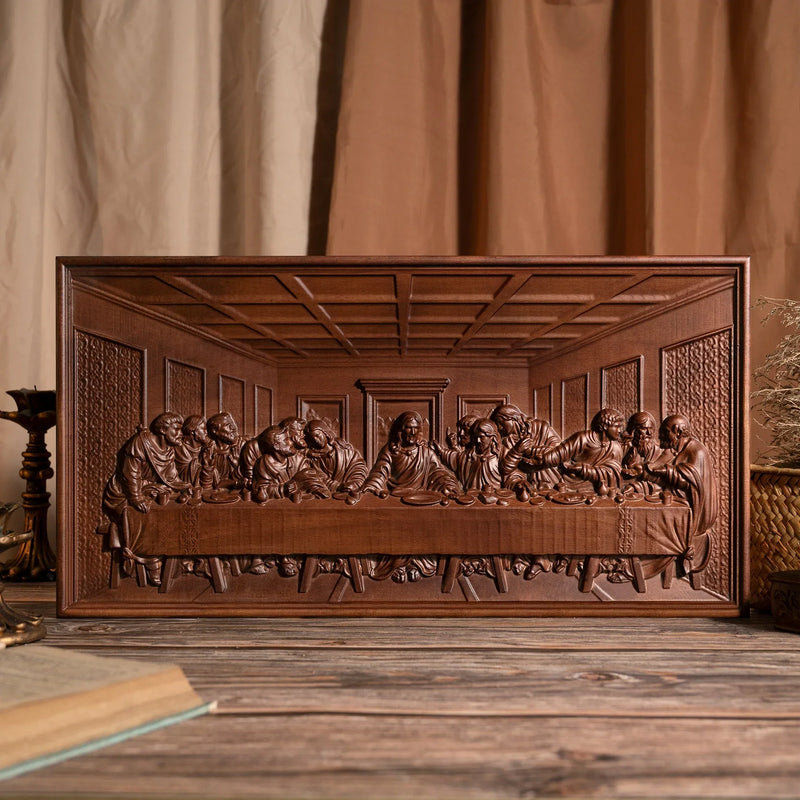 Última Ceia Ícones de Escultura Religiosa Presentes em Madeira Arte de Parede