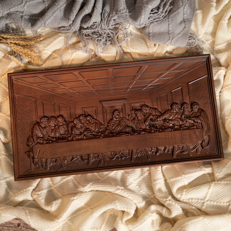 Última Ceia Ícones de Escultura Religiosa Presentes em Madeira Arte de Parede