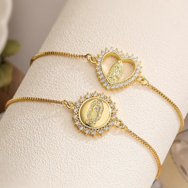Bracelete Virgem Maria - Folheado a ouro