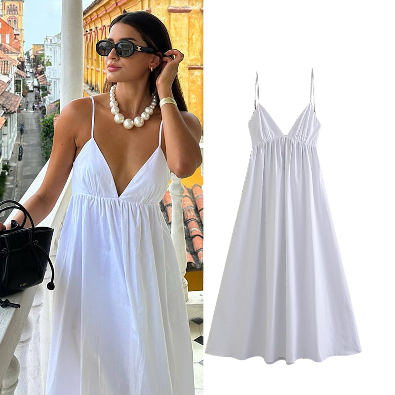 Vestido Liz Midi Recorte Abaixo do Busto