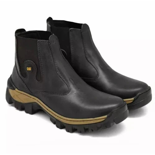 Bota Masculina Adventure em Couro Legítimo | +3 Brindes: Chinelo, Relógio e Cinto