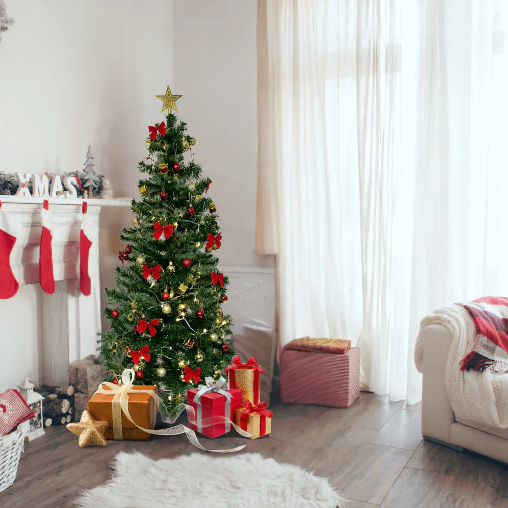 Árvore Natal Pinheiro Premium 200 Galhos Enfeitada Decorada + Kit Completo Enfeites