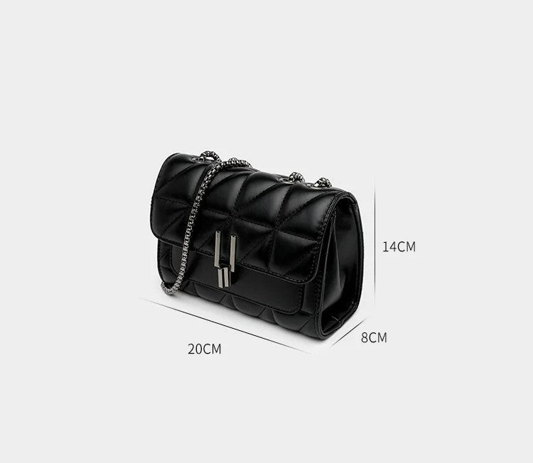 Bolsa Virginia de Couro Legítimo com Alça de Corrente