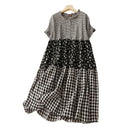 Vestido Marikita  Midi Botões no Decote e  Manga Curta